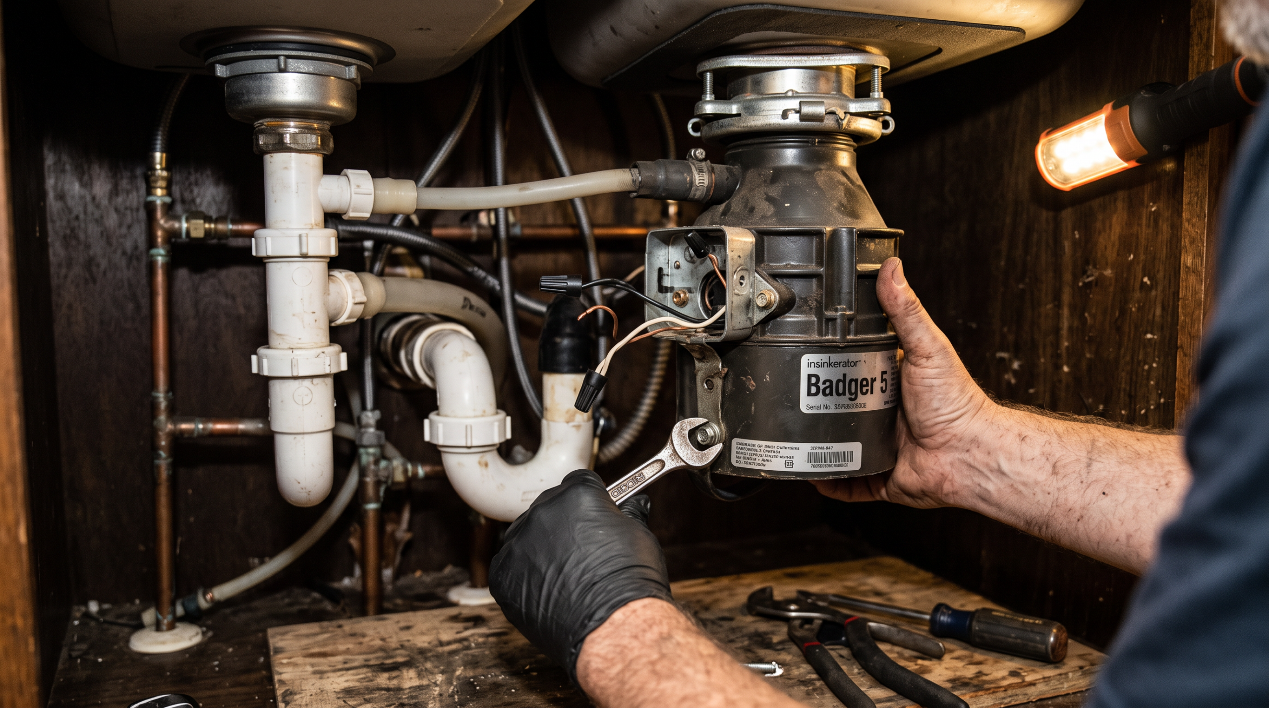 man-fixing-garbage-disposal-under-sink