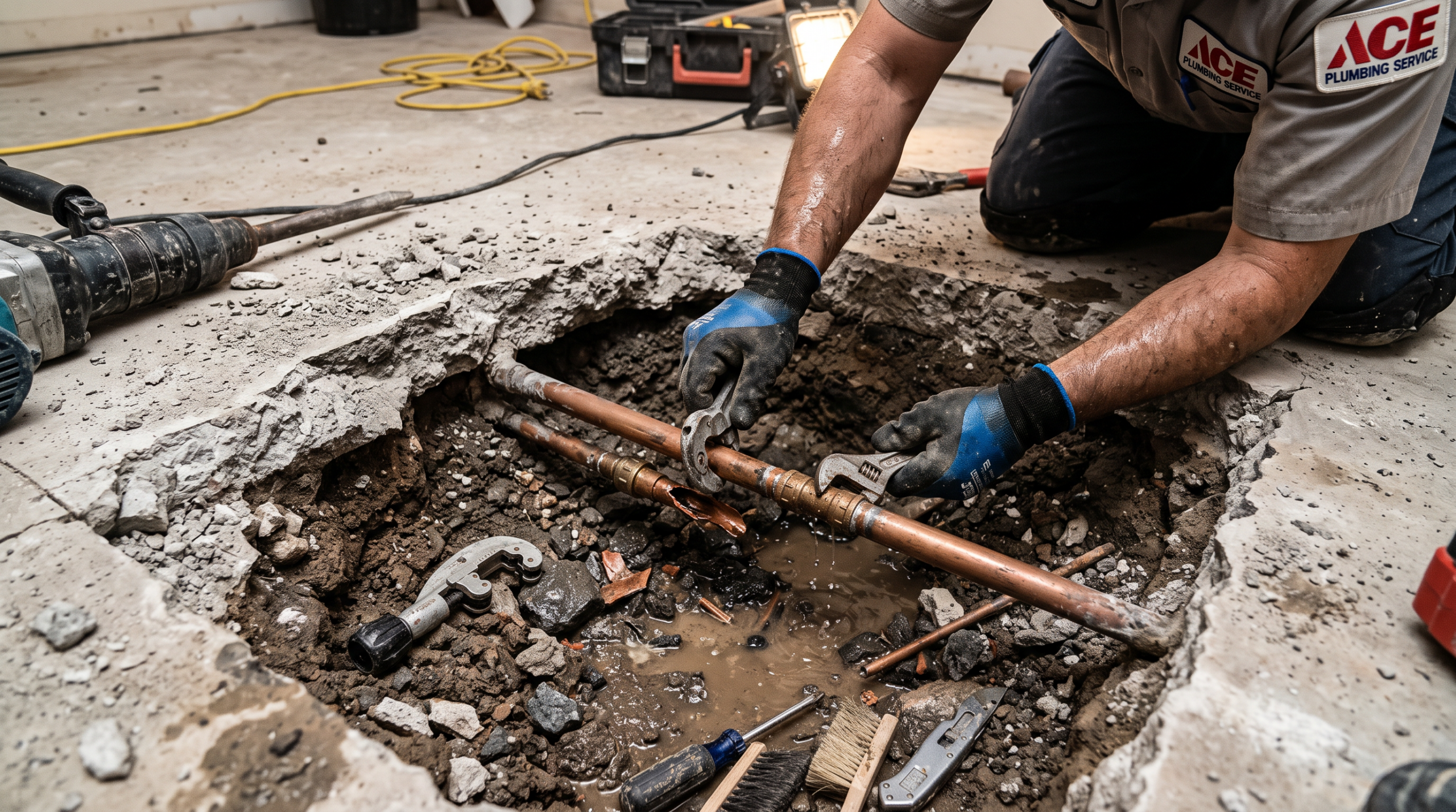 worker-fixing-pipe-within-concrete-and-slab